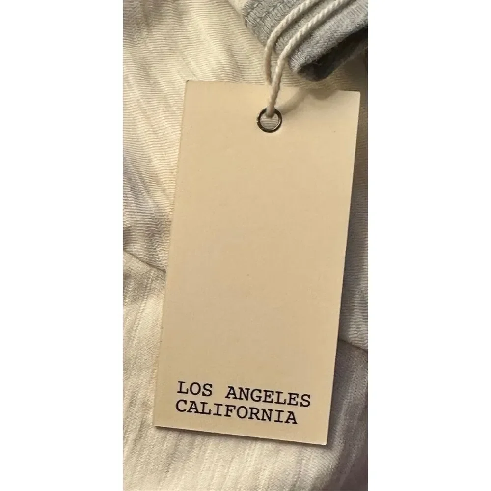 NSF Bodhi Shrunken Ringer Tee Shirt in Ivory/Heather Grey New With Tags Size XS